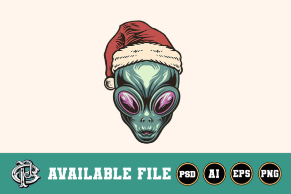 Christmas Alien T-shirt Design Illustrations