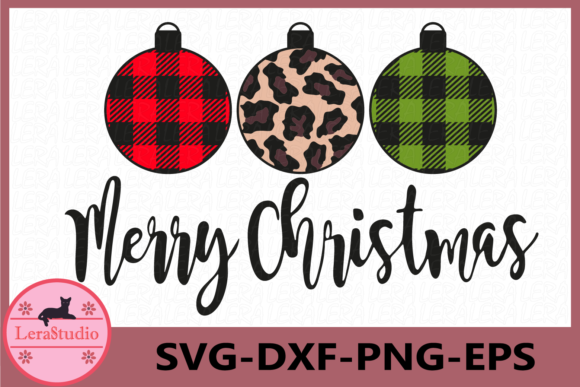 Christmas Ball, Leopard, Buffalo Plaid Illustrations