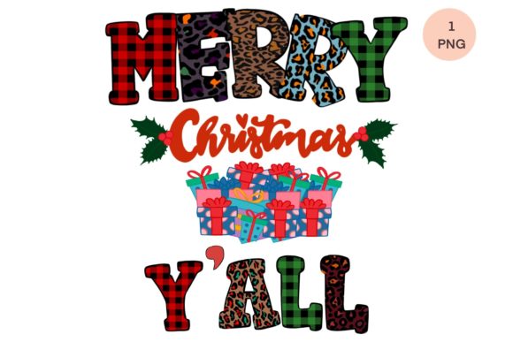 Christmas Buffalo Plaid Leopard Gifts Illustrations