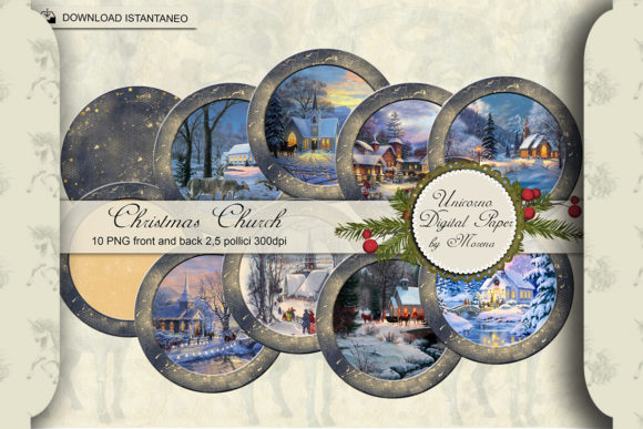 Christmas Church Rounds Collage Sheet Illustrations