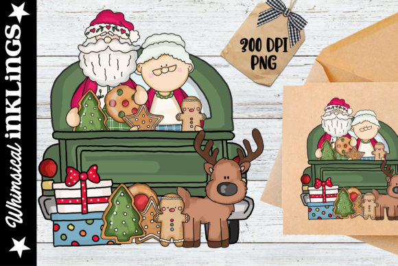 Christmas Cookie Delivery Illustrations for Handmade Creations