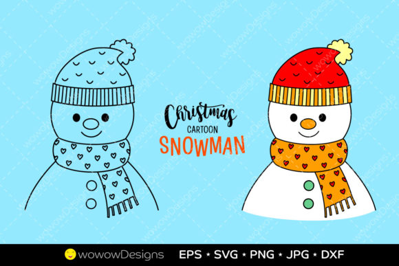 Christmas Cute Cartoon Snowman Character Illustration