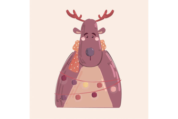 Christmas Deer Background Illustration for Branding and Marketing