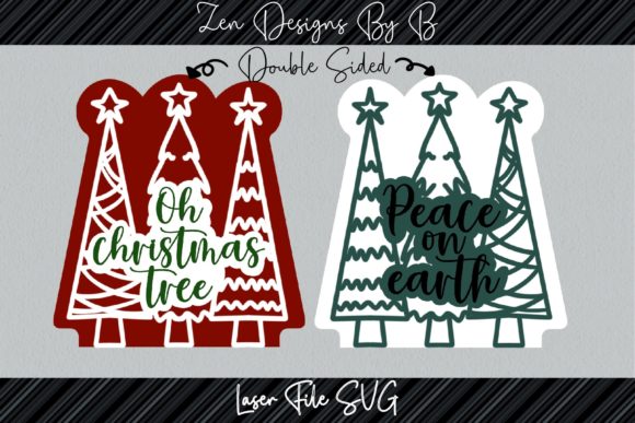 Christmas Tree Center Piece Double Sided Illustration