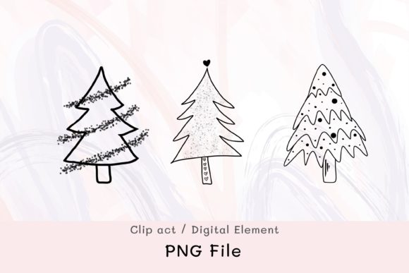 Doodle Christmas Tree Mini Set Illustrations