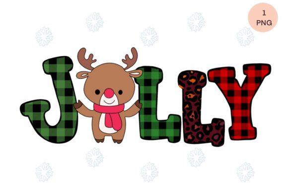 Jolly Reindeer Christmas Sublimation Illustrations