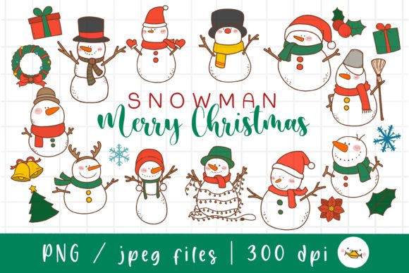 Merry Christmas Snowman Clipart for Festive Crafting