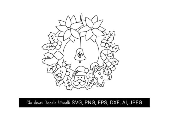 Santa Christmas Doodle Wreath SVG Review