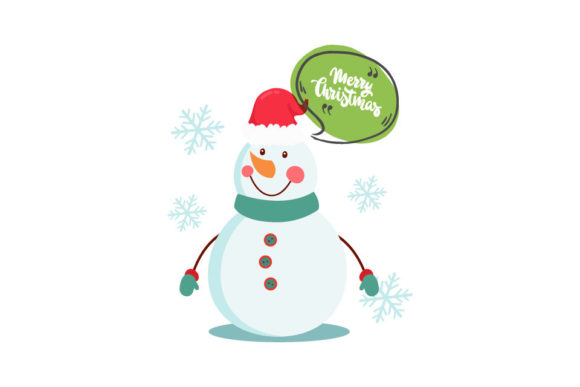 Snowman with Christmas Quotes Illustrations