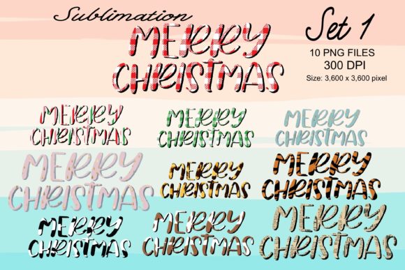 Sublimation Merry Christmas Set 1 for Website and Editorial Design