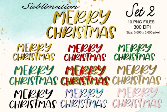 Sublimation Merry Christmas Set 2 Illustrations